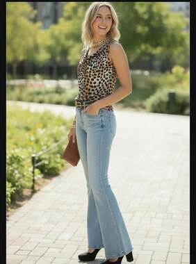 INC International Concepts Leopard Print Ruffle Blouse Top